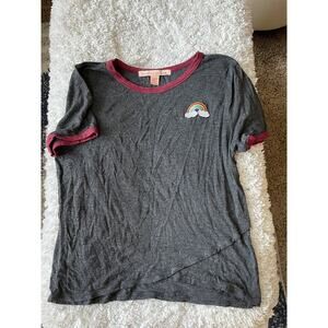 Rebellious One Girls Sz. L Gray Rainbow Tee. Soft, Great Stretch M